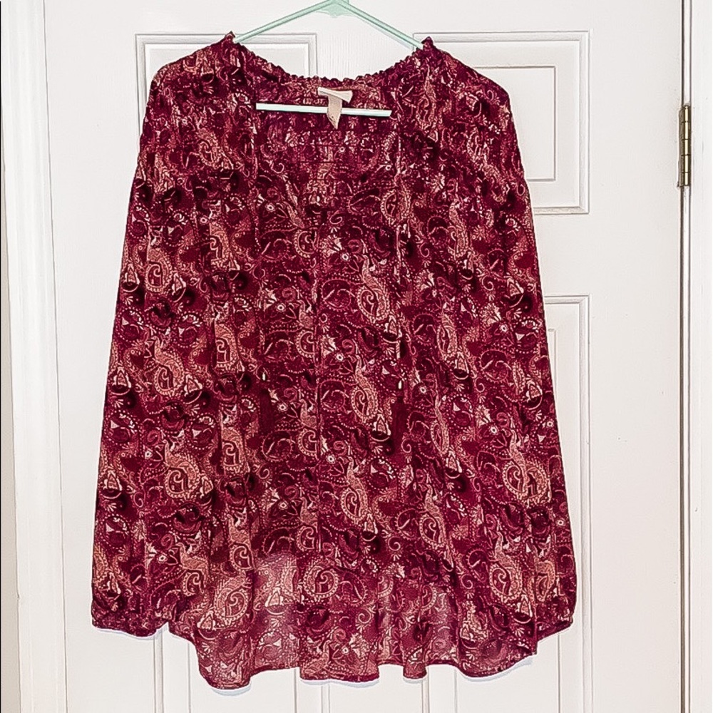 Burgundy blouse